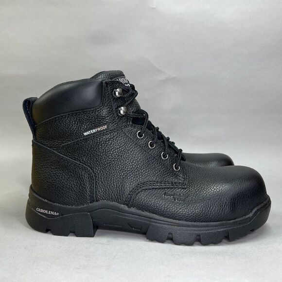 Carolina Circuit 6” Boots Men\'s 9 Black Leather Composite‎ Toe Waterproof Work main image 11